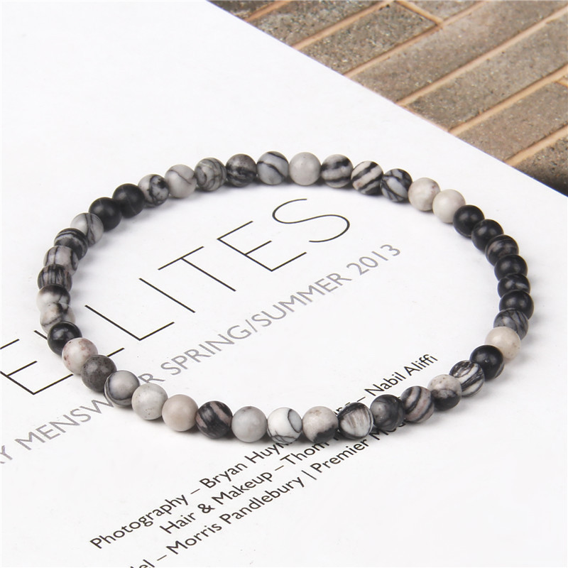 Fashion Round Natural Stone Beaded Bracelets 1 Piece display picture 4