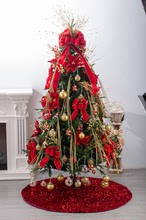 2021新品紅色閃亮珠片樹裙亮片聖誕樹裙聖誕樹底部圍裙聖誕裝飾品