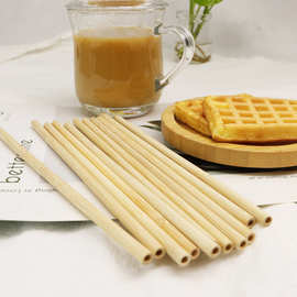 竹制平口吸管可激光logo单支包装奶茶饮料商用吸管