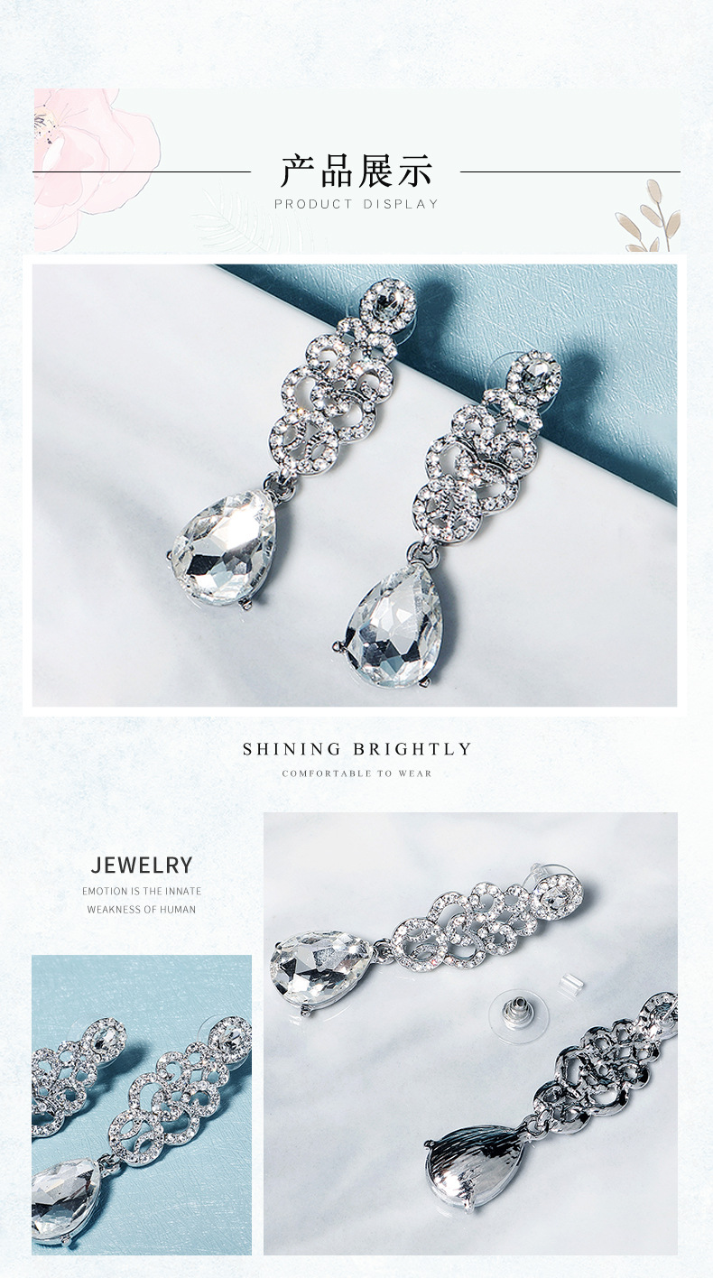 Nuevos Pendientes Largos De Diamantes De Imitación Brillantes Retro Al Por Mayor Nihaojewelry display picture 6