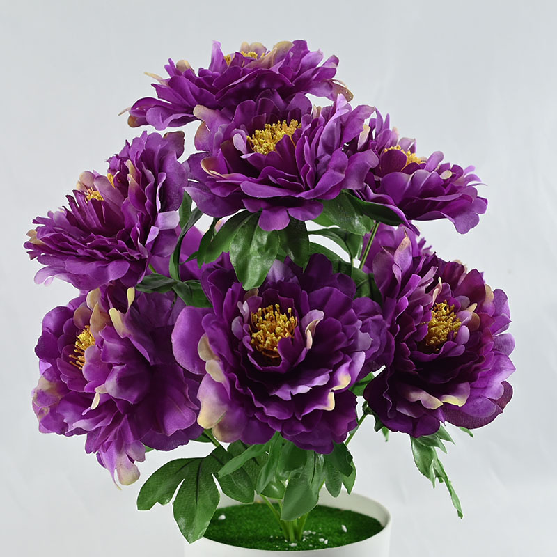 Fabricante de pantalla de fotos al por mayor 10 ramos de simulación de color nacional flores falsas flores de seda arreglos de boda flores decorativas ramo de flores falsas