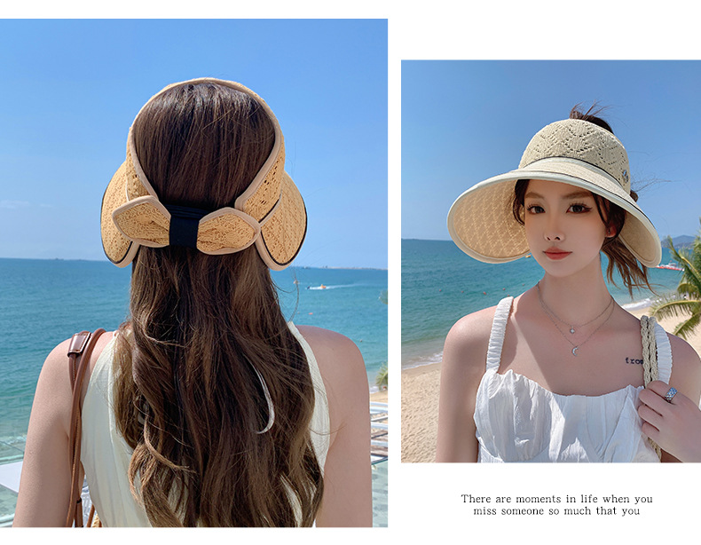 Knitted Open Top Visor Hat For Women Breathable Sun Protection_voghion.com