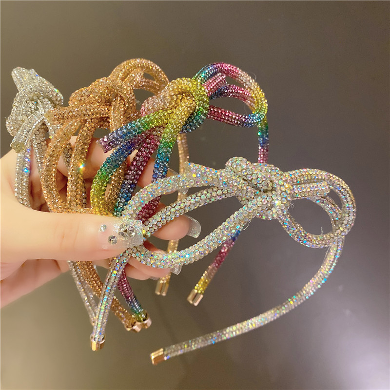 90g Weight Hair Band Hair Accessories Type 1 Piece Quantity Carnival, Street Occasion Hot Drill Material Bow Knot Pattern Women's Gender Diamond Design Fairy Style Style Fairy Style Women's Bow Knot Hot Drill Diamond Hair Band 13