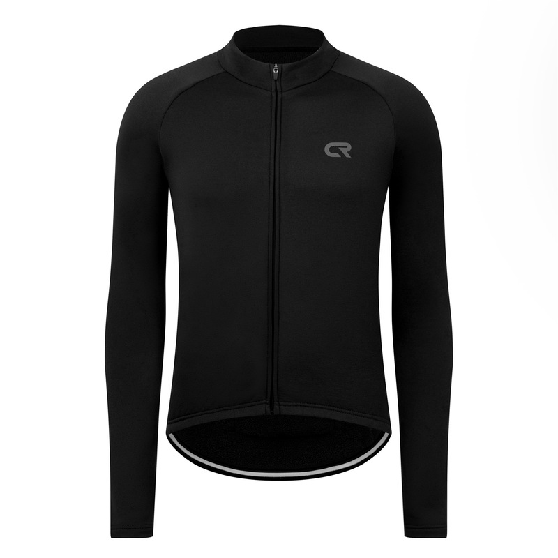 男性のベルベットの自転車服冬の長袖のベルベットの自転車服の中の材料は毛を磨いて保温して黒に乗る|undefined