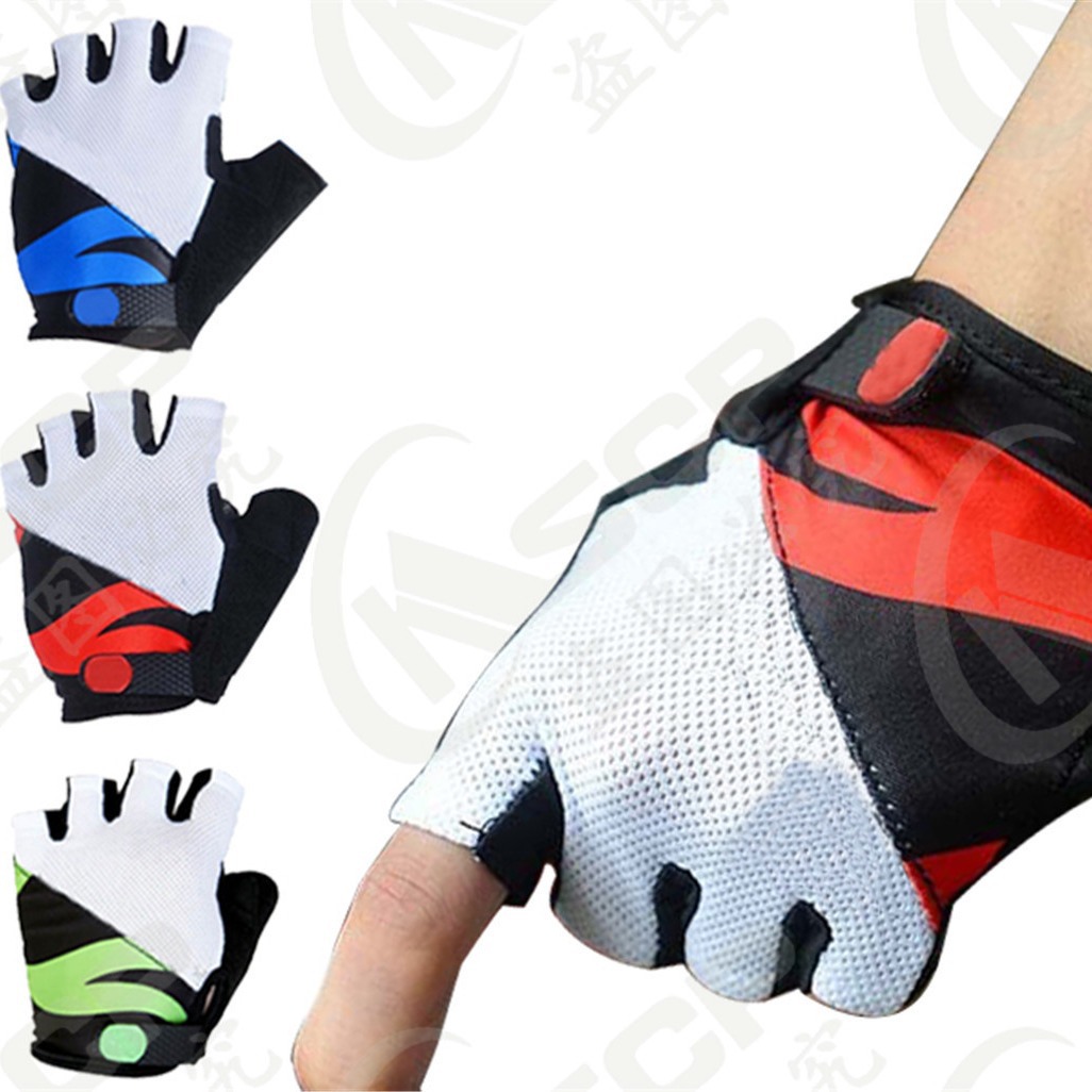 Deportes al aire libre guantes de equitación medio dedo al por mayor al aire libre equitación hombres y mujeres fitness medio dedo Palma protección transpirable