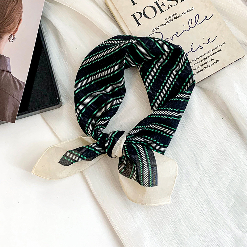 Bufanda de seda, pañuelo cuadrado, algodón, pañuelo decorativo literario de estilo coreano de alta gama, bufanda, chal pequeño, turbante, diadema, accesorios para el cabello