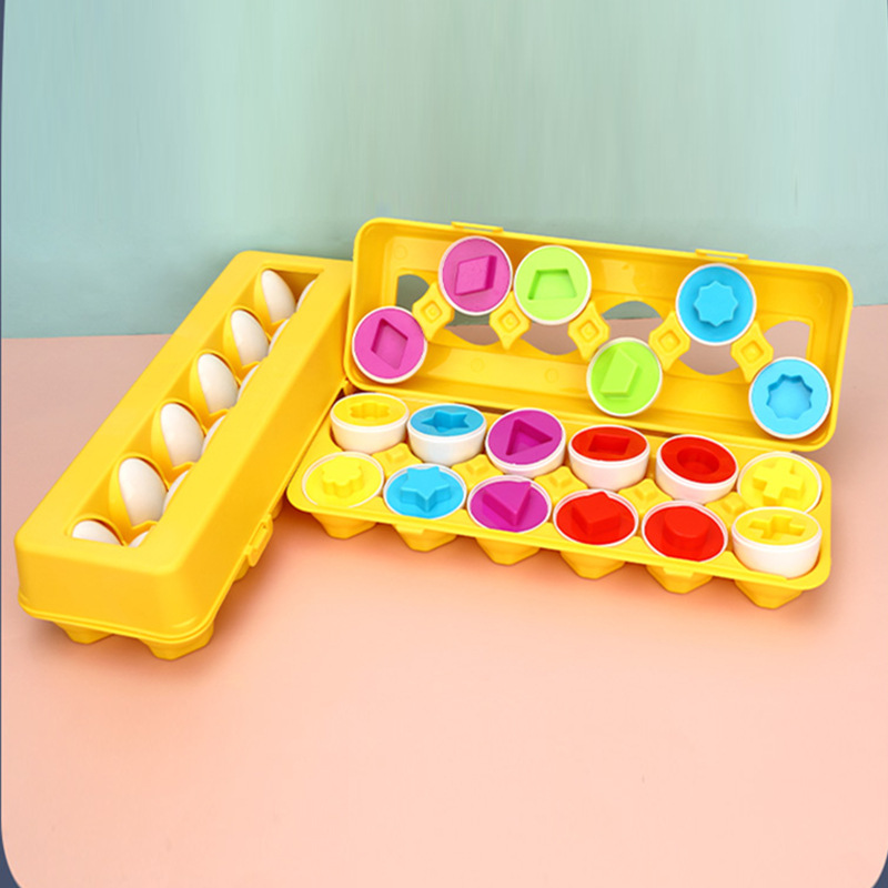Educación temprana de los niños transfronterizos que empareja forma de huevo inteligente que empareja clasificación cognitiva de color ayudas didácticas juguete educativo del bebé huevo