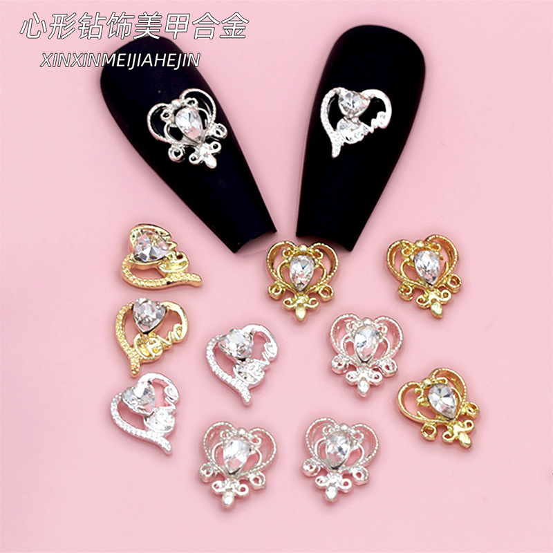 LZ with luxury retro love drill nail alloy jewelry baroque hollow lace nail stick drill wholesale LZ with luxury retro love drill nail alloy jewelry baroque hollow lace nail stick drill wholesale
