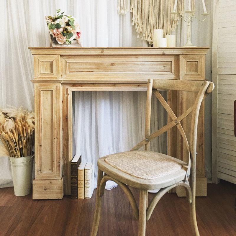 壁炉装饰柜欧美式实木复古民宿法式民宿壁炉架简约桌婚礼摄影道具