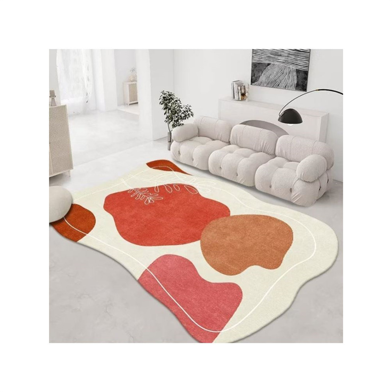 Special-Shaped Carpet, Living Room, High-End Light Luxury Coffee Table Mat, Stain-Resistant and Easy to Care For, Irregular Bedroom Sofa, High-End Carpet