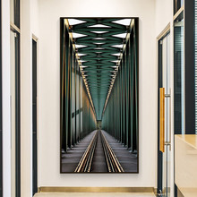 抽象空间极简主义玄关装饰画简约现代入户走廊过道壁画晶瓷画挂画