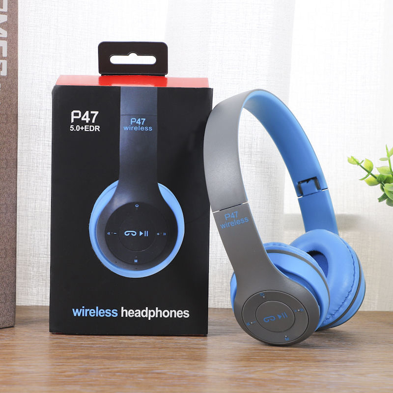Cross-border headset wireless headset in stock p47 Bluetooth headset headset foldable card foreign trade gift
