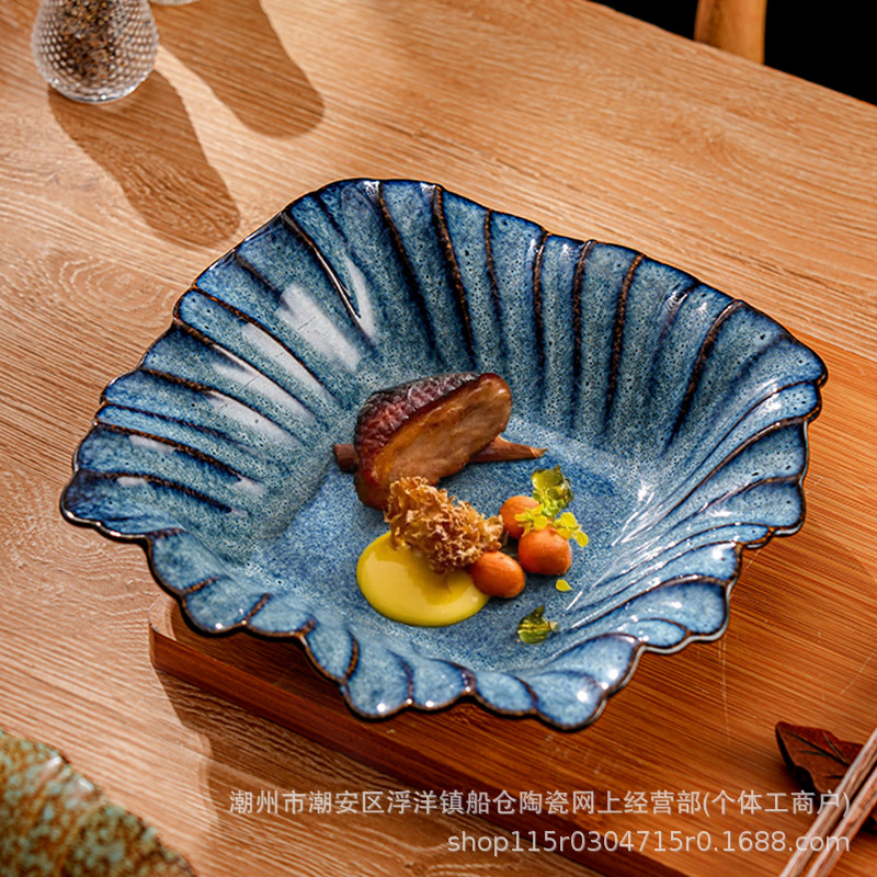 창의적인 일본 도자기 그릇, 손으로 그린 야채 그릇, 국수 그릇, 재료 접시, 샐러드 그릇, 레스토랑 그릇, 사각 과일 그릇, 물컵