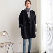 2025新款粉色双面羊绒大衣女秋冬高端小个子今年流行毛呢西装外套