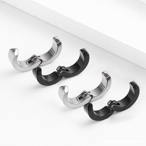 Titanium steel ear clips without holes, non-fading ear hooks for men and women, versatile and fashionable ear accessories with a high-end and minimalist design.