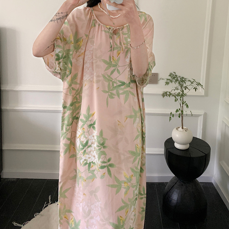 厂家直销棉绸睡裙女夏季薄款绵绸睡衣清冷蝴蝶吊带国风新中式可外|undefined