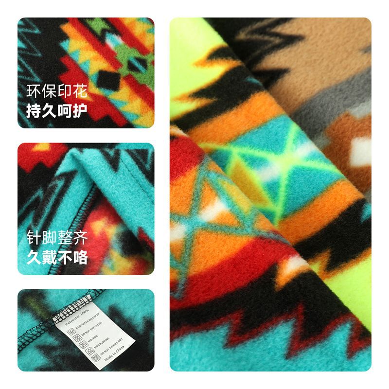 跨境户外防风加绒保暖滑雪骑行帽印花摇粒绒防寒护颈可调节套头帽|undefined