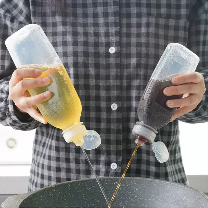 油壶 网红同款尖叫油壶 厨房家用不挂口油瓶带刻度可控量挤压油壶