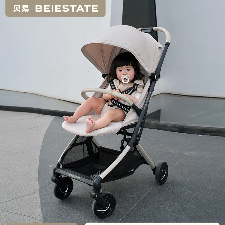 Beiyi New Route Pocket Stroller Lightweight Boarding Foldable Baby Stroller Can Sit and Lie Umbrella Stroller Baby Walking Handy Gadget