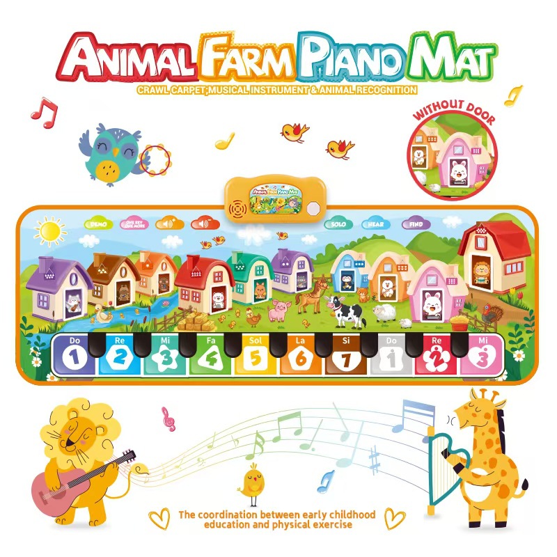Cross-Border Foreign Trade Children's Music Game Blanket Cartoon Pedal Music Piano Blanket Parent-Child Interactive Toys Wholesale
