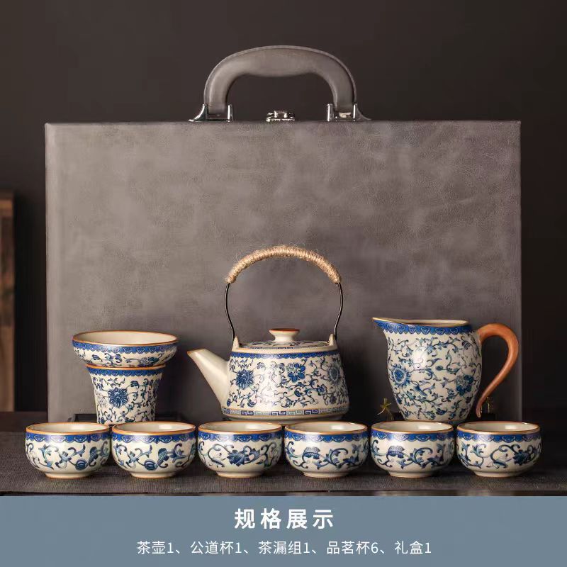 Alta calidad Nuevo 2024 nuevo arroz verde huangru horno kung fu conjunto de té doméstico ligero de lujo de alta calidad cerámica china tetera taza de té