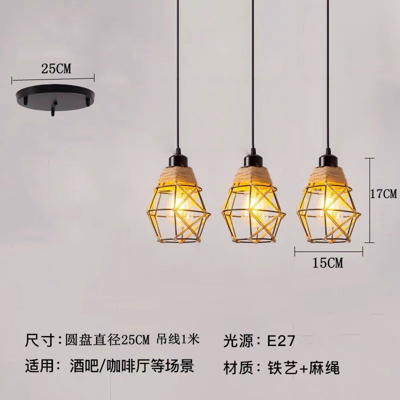 Araña de comedor, barra de bar simple moderna de tres cabezas, mesa de comedor creativa, dormitorio, personalidad, sala de estar, comedor, iluminación nórdica atmosférica