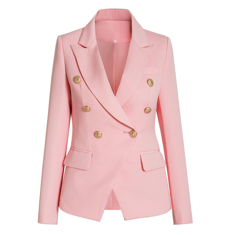 Saco de Traje Slim Fit con Doble Botonadura para Mujer, Mezcla de Fibra Química, para Oficina image 15