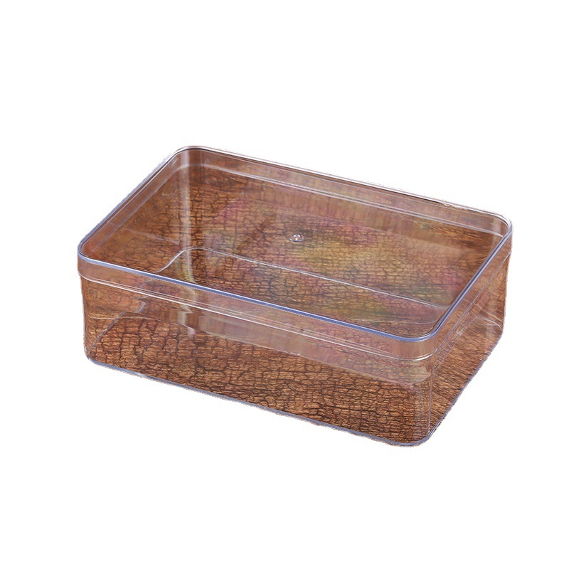 Caja transparente de plástico rectangular grado alimenticio PS galleta tuerca chocolate caja de dulces con tapa al por mayor