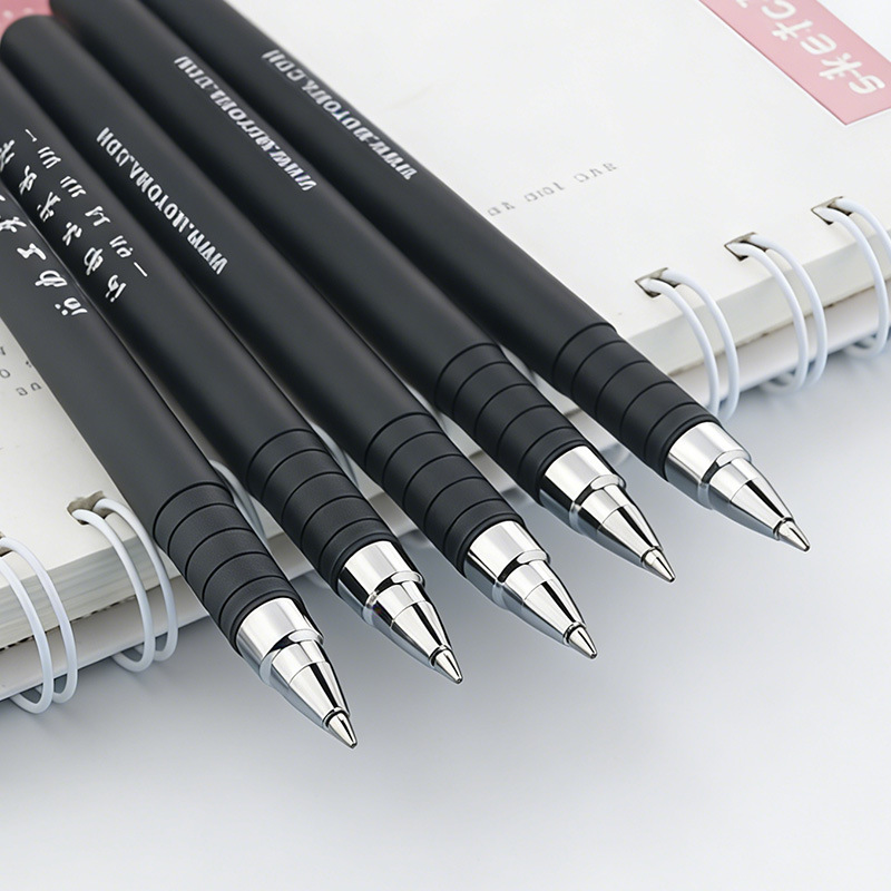 Bolígrafo neutro personalizado logotipo de firma bolígrafo publicitario LOGO regalos acuosos comerciales gancho de metal varilla negra y blanca