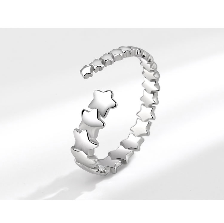 Star Pattern Wholesale IG Style Simple Style Star Copper Plating Open Rings