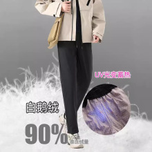 秋冬新鹅绒裤松紧休闲裤男士羽绒加厚休闲男简约宽松直筒羽绒裤男