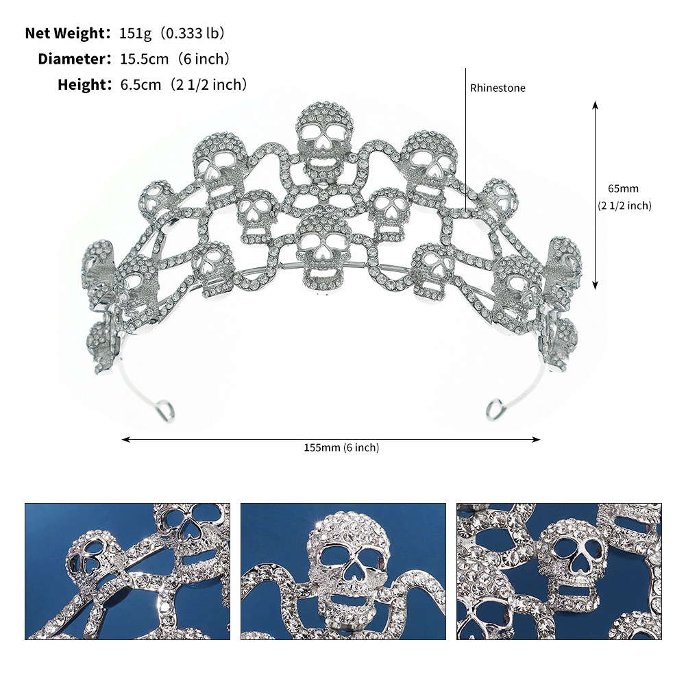 Frau Mode Krone Legierung Inlay Strasssteine Haarband display picture 4