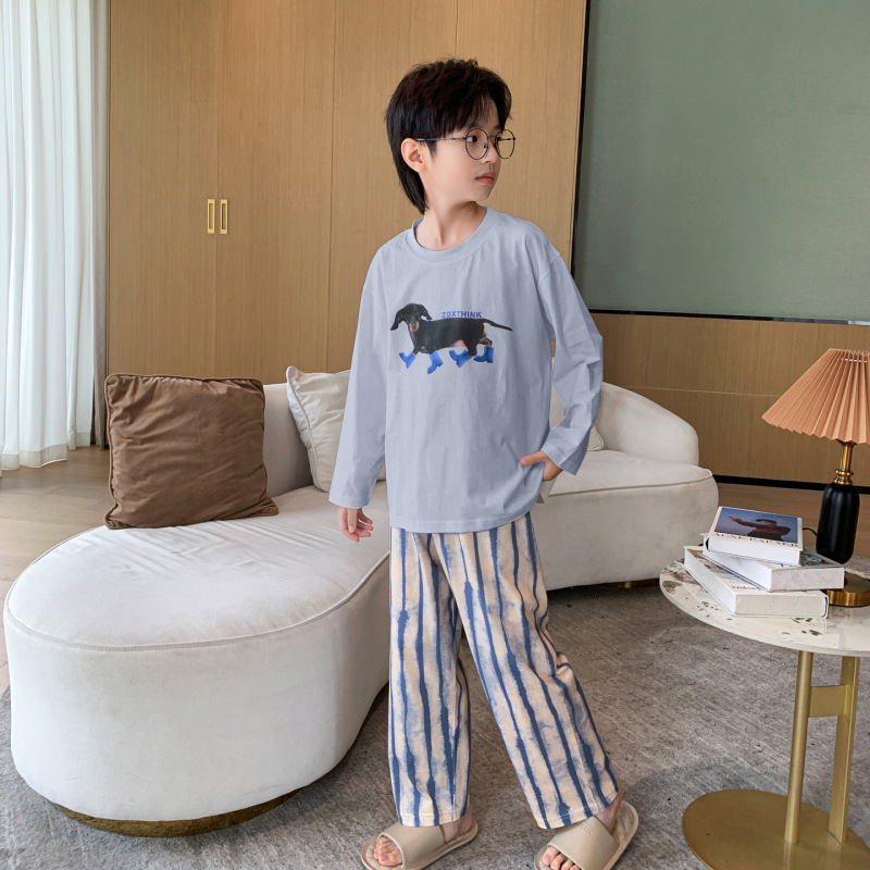 2025春秋季新款儿童睡衣男女童长袖套装中大童小孩秋装男孩家居服|undefined