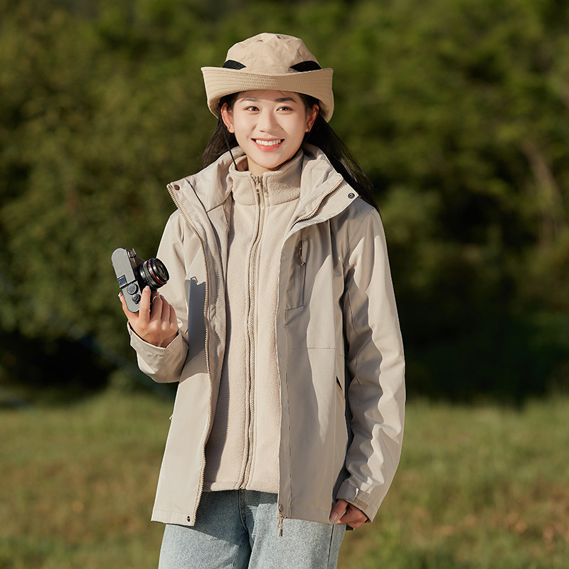 3 - en - 1 al aire libre abrigo de asalto desmontable abrigo de terciopelo a prueba de viento abrigo de terciopelo caliente para hombres y mujeres