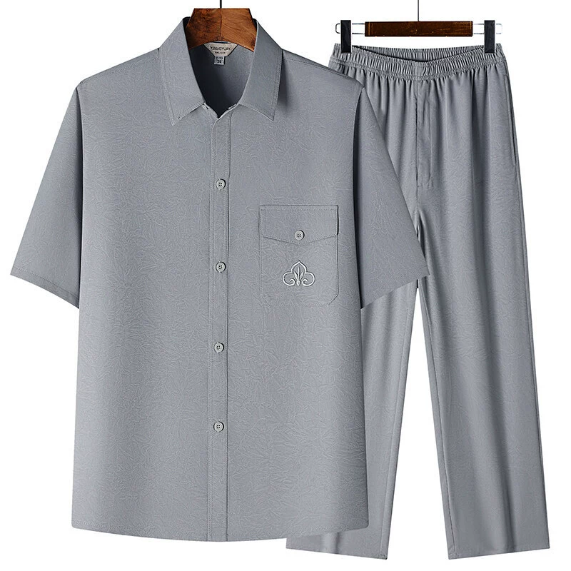 Shirt, summer classic set for elderly, Chinese style