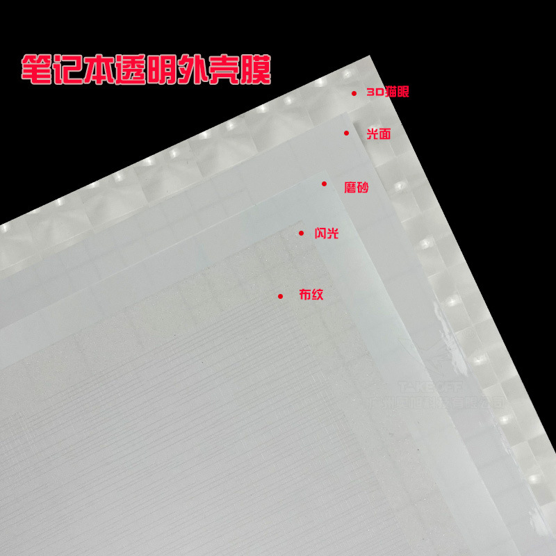 DIY宝丽透明外壳膜笔记本磨砂光面保护膜  透明闪点布纹3D猫眼膜