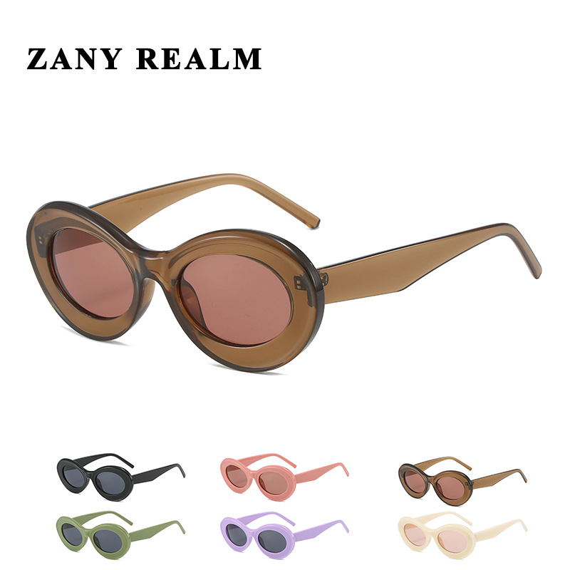 Nuevo marco redondo retro gato ojo divertido gafas de sol Maillard color europeo y americano calle personalidad gafas de sol fabricante en stock