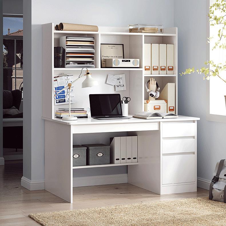Nórdico escritorio estantería integrado con estantería hogar dormitorio escritorio de la computadora escritorio dormitorio estudiante aprendizaje mesa de escritura