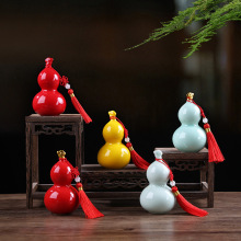 创意陶瓷葫芦茶宠吊坠福禄招财挂件桌面家居玄关工艺品摆件装饰品