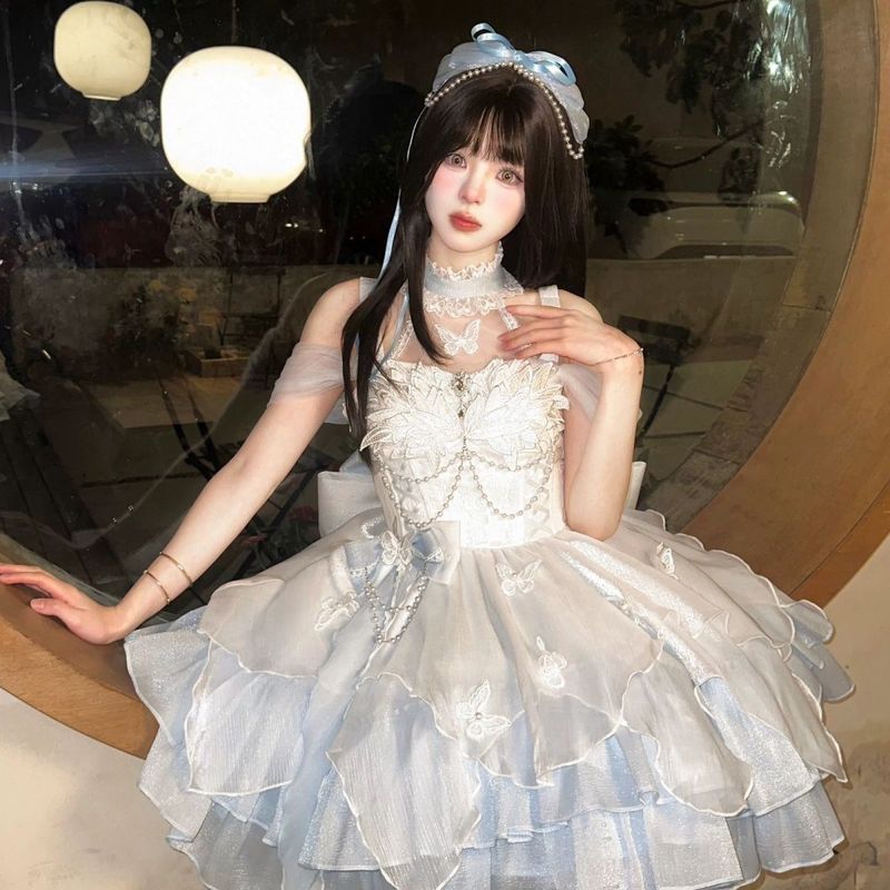 天鹅湖连衣裙千金感纯欲风公主小礼服蓬蓬裙子Lolita裙唯美|undefined