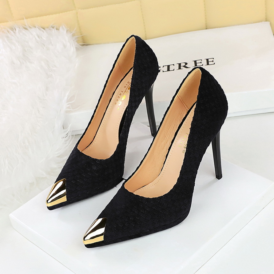 Stiletto Pumps With Metal Pointed Toe And Platform For Women_voghion.com