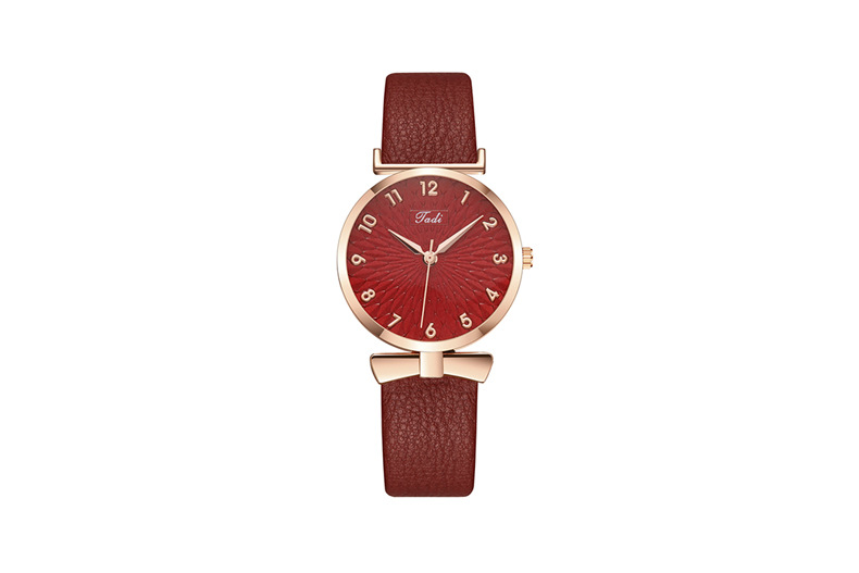 Round Dial Shape Elegant Simple Style Argyle Buckle Quartz Watch Women's Watches