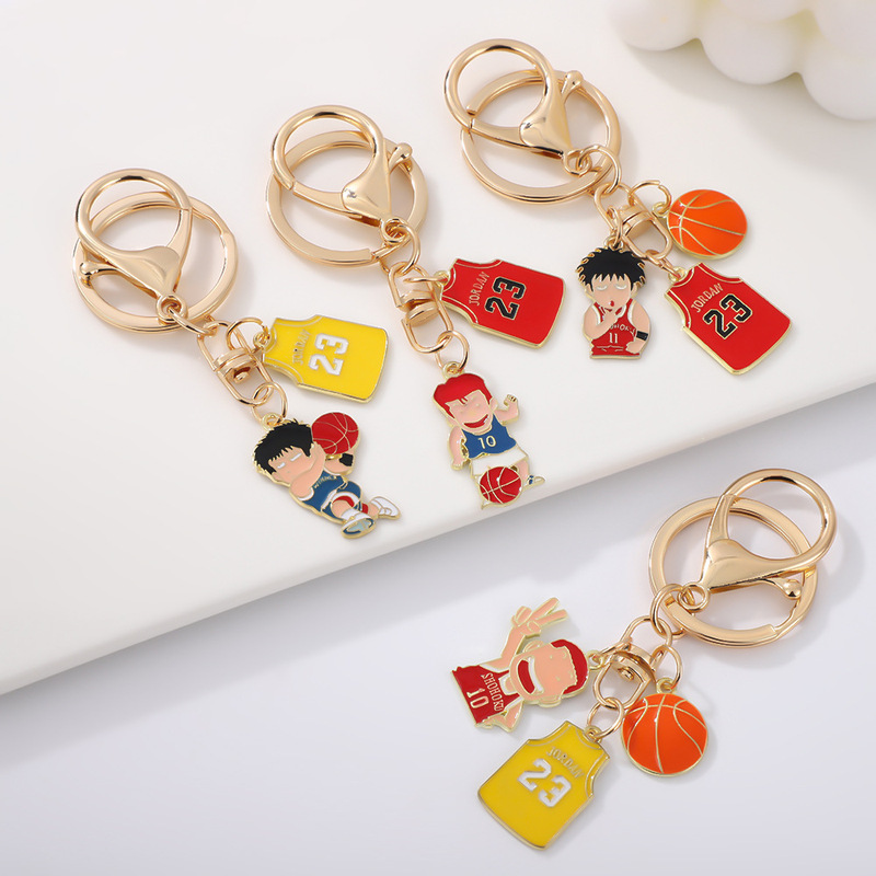 Anime Cartoon Slam Dunk Master Keychain Basketball Small Gift Car Key Decorative Chain Male Student Schoolbag Pendant
