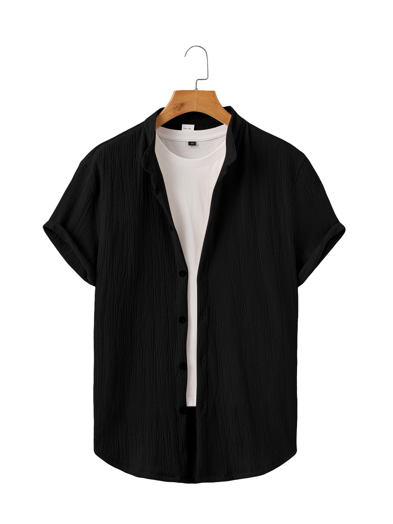 Nuevo transfronterizo Europa y América Amazon verano hombre camisa de cuello de manga corta camiseta casual ligera camiseta cardigan hombre