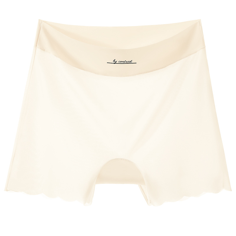 Pantalones de seguridad de seda de hielo sin costuras de gran tamaño, base, entrepierna de algodón antibrillante, ropa interior de seguridad de gran tamaño fina de verano