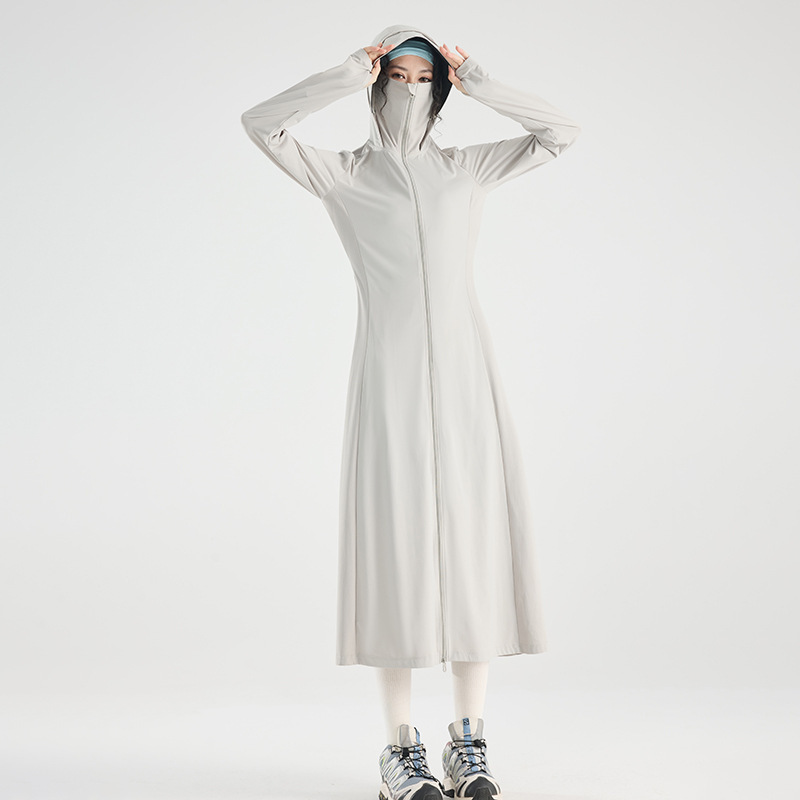 オリジナル糸ロング日焼け止め服女性のためのアイスシルク夏全身日焼け止め服夏の新 2025 通気性ビーチ日焼け止めジャケット|undefined