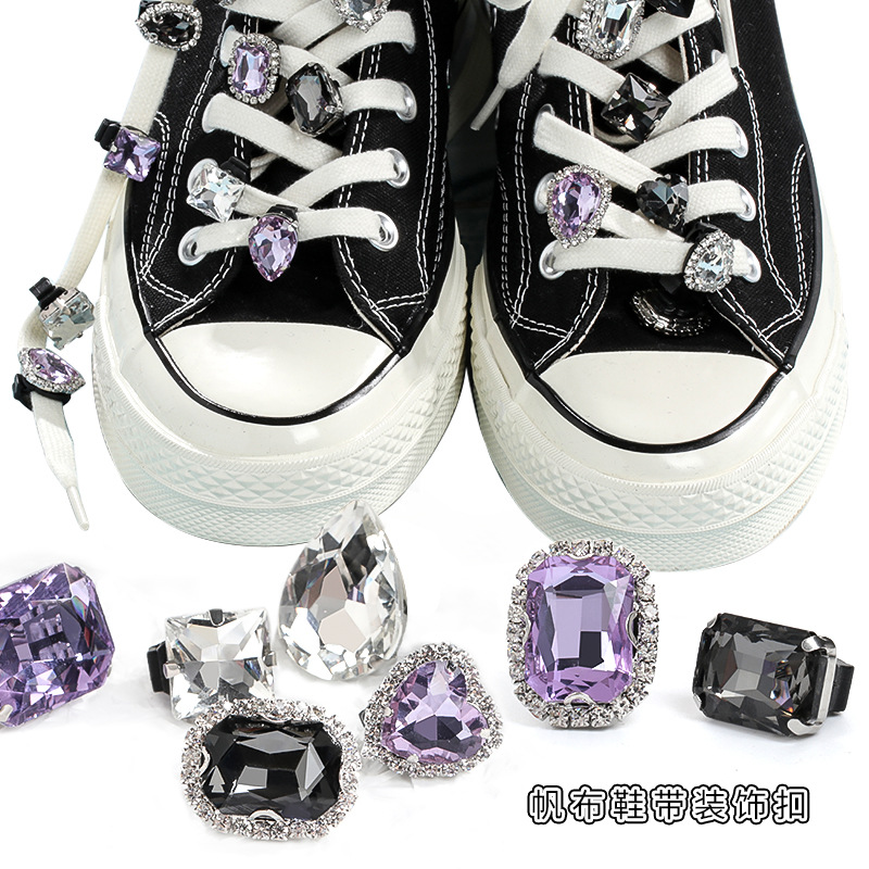欧美新款 板鞋立体水晶饰品 鞋带扣鞋花服饰水晶扣配件鞋子装饰品