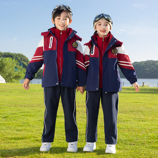 Primary School Uniform Rushforward Clothes Three-Piece Set First Grade Children's Class Clothes Autumn and Winter suit Kindergarten Garden Clothes Spring and Autumn