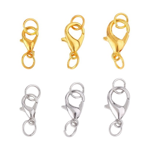 DIY饰品配件 常用优质合金龙虾扣 12mm手链项链搭扣 单圈组合批发
