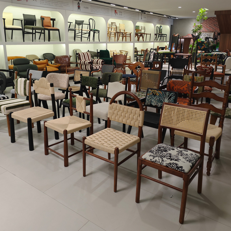 Medieval Solid Wood Dining Chair Designer Creative Artist Desk Chair Cafe Leisure Chair Personalized Dressing Chair